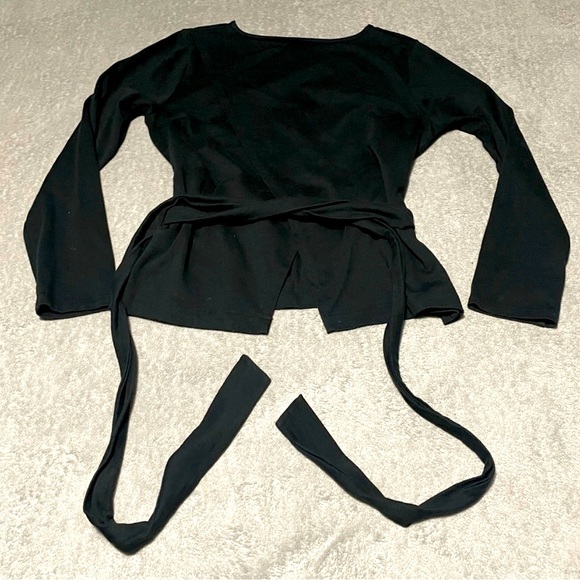 J.Crew black belted cross back top size large - Picture 5 of 11